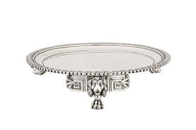 Lot 379 - A George III sterling silver salver, London 1806 by Thomas Hannam and John Crouch II (reg. 13th May 1799)