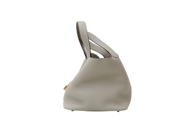 Lot 108 - Hermes Gris Mouette Clemence Picotin Lock 22