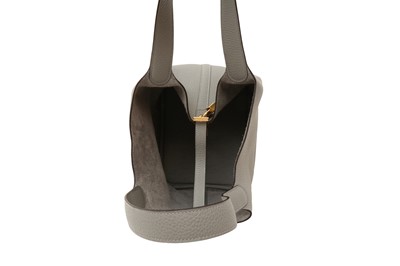 Lot 108 - Hermes Gris Mouette Clemence Picotin Lock 22