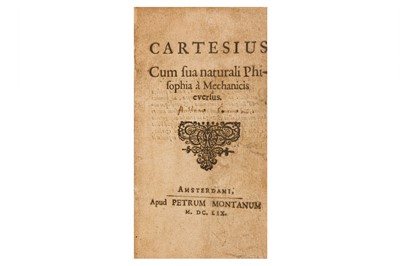 Lot 1 - Cartesius. Cum sua naturali Philosophia à Mechanicis eversus. Amsterdam, 1659
