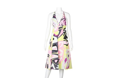 Lot 64 - Emilio Pucci Pink Print Halter Neck Sundress - Size 40