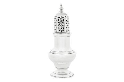 Lot 360 - A George II sterling silver pepper caster, London 1751 by Samuel Wood