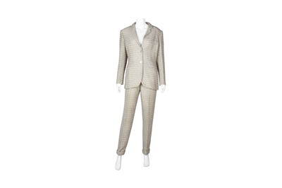 Lot 489 - Chanel Cream Wool Trouser Suit - Size 40