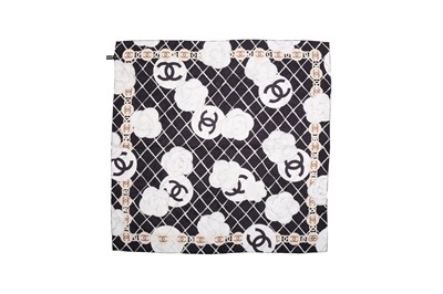 Lot 481 - Chanel CC Camellia Print Silk Scarf