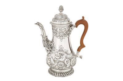 Lot 337 - A Victorian sterling silver coffee pot, London 1896 by Francis Boone Thomas