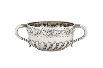 Lot 318 - A Victorian sterling silver twin handled bowl, London 1889 by George Fox