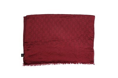 Lot 84 - Gucci Burgundy Wool GG Monogram Scarf