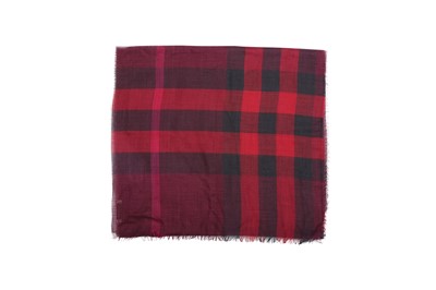 Lot 83 - Burberry Burgundy Wool Check Scarf