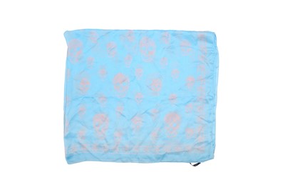 Lot 140 - Alexander McQueen Sky Blue Skull Print Silk Scarf