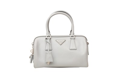 Lot 111 - Prada Pale Grey Saffiano Bauletto Top Handle Tote