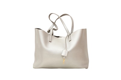 Lot 607 - Saint Laurent Metallic Silver Shopper Tote