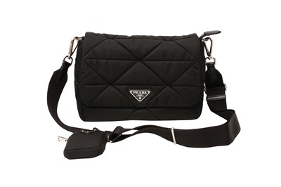 Lot 644 - Prada Black Padded Re-Nylon Shoulder Bag