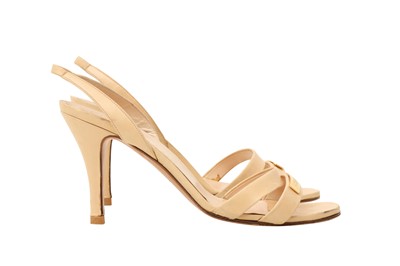 Lot 269 - Chanel Beige Heeled Sling Back Sandal - Size 39