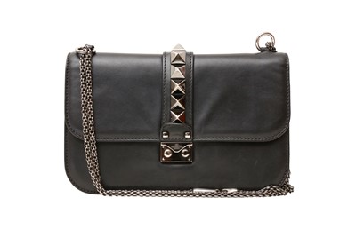 Lot 652 - Valentino Black Rockstud Medium Glam Lock Bag