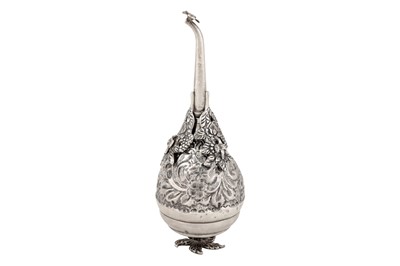 Lot 308 - A LATE 20TH CENTURY EGYPTIAN 900 STANDARD SILVER ROSEWATER SPRINKLER