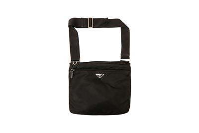 Lot 630 - Prada Black Logo Crossbody Messenger Bag