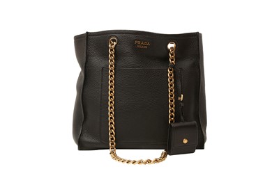 Lot 433 - Prada Black Logo Chain Shoulder Bag