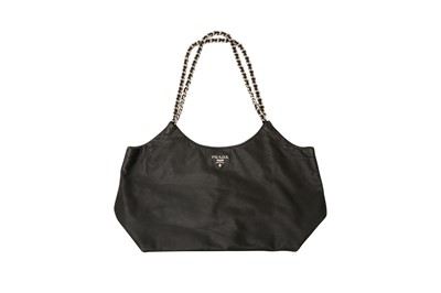 Lot 639 - Prada Black Logo Soft Chain Tote