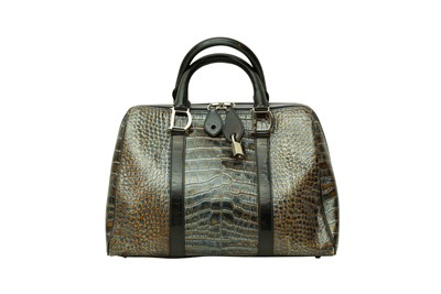 Lot 198 - Christian Dior Teal Saddle Boston Bag
