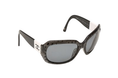 Lot 462 - Chanel Black Lace CC Oversized Sunglasses