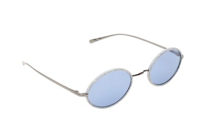 Lot 132 - Chanel Blue Denim Oval Sunglasses