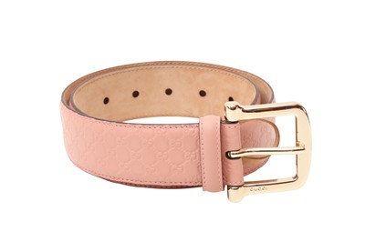 Lot 203 - Gucci Pink Microguccissima Belt - Size 70
