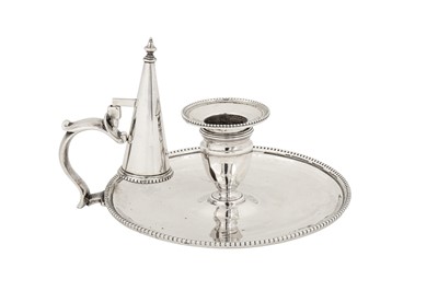 Lot 431 - A George III sterling silver chamberstick, London 1790 by John Scofield (reg. 13th Jan 1778)