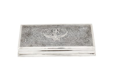 Lot 138 - A mid-20th century Thai silver and niello cigarette box, Bangkok circa 1960