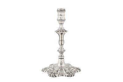 Lot 443 - An early George III sterling silver taperstick, London 1761 by Ebenezer Coker