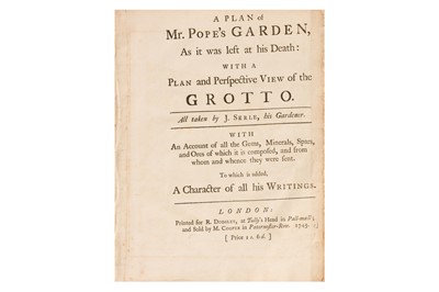 Lot 88 - [Pope (Alexander)] Serle (John) A Plan of Mr. Pope’s Garden, As it was taken at his death