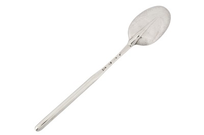 Lot 229 - A George I Britannia standard silver serving marrow scoop spoon, London 1716, maker’s mark obscured possibly Isaac Dalton