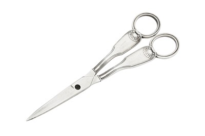 Lot 234 - A pair of George IV sterling silver gilt grape scissors, London 1819 by William Eley and William Fearn
