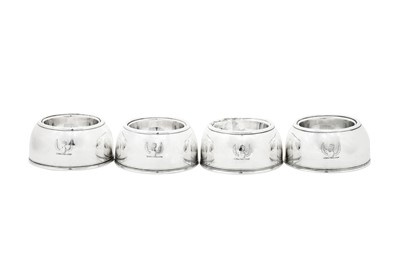 Lot 470 - A set of four George I Britannia standard silver trencher salts, London 1714 by William Fleming