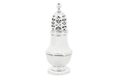 Lot 365 - A George I Britannia standard silver pepper caster, London 1722 by Samuel Welder (first reg. 4th Aug 1714)