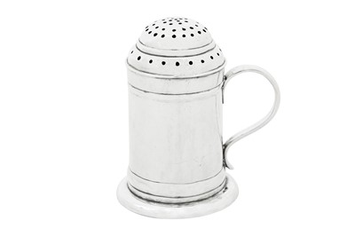 Lot 364 - A George I Britannia standard silver ‘kitchen pepper’ caster, London 1714 probably by William Fleming, overstriking another