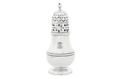 Lot 363 - A George I Britannia standard silver pepper caster, London 1722 by Samuel Welder (first reg. 4th Aug 1714)