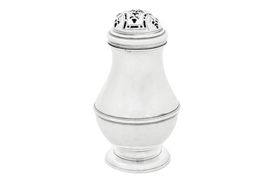 Lot 362 - An early George II sterling silver pepper caster, London 1727 by William Fleming