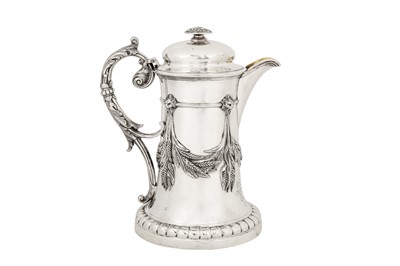 Lot 94 - A large mid-19th century Indian colonial silver beer jug, Calcutta circa 1860 by Allan and Hayes (first mentioned 1856, dissolved 1867)