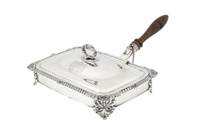 Lot 369 - A George IV sterling silver toasted cheese dish, London 1826 by William Bateman II