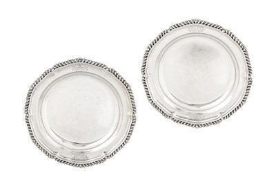 Lot 373 - A pair of George IV sterling silver second course dishes, London 1828 by Paul Storr (1771-1844, first reg. 12th Jan 1793)