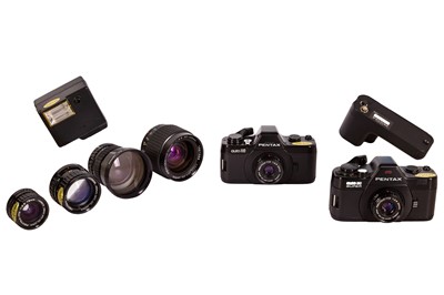 Lot 206 - An Extensive Pentax Auto 110 SLR Camera Outfit
