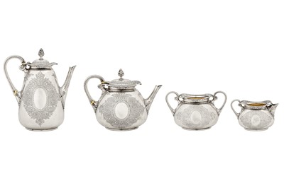 Lot 349 - A Victorian sterling silver four-piece tea and coffee service, London 1878 by messrs Barnard