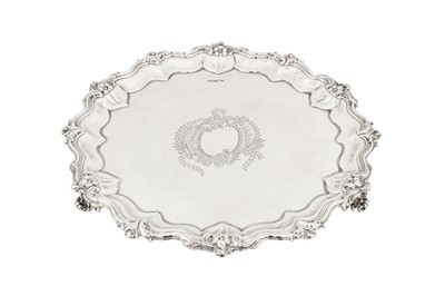 Lot 285 - A George V sterling silver salver, Sheffield 1915 by Walker and Hall