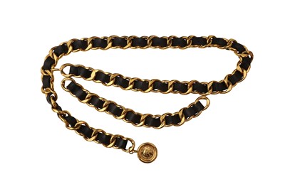 Lot 448 - Chanel Black CC Medallion Heavy Chain Belt