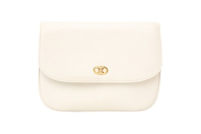 Lot 490 - Celine White Maillon Triomphe Clutch Bag