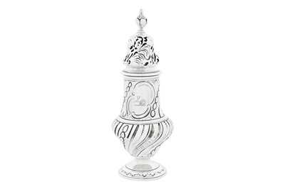 Lot 391 - An early George III sterling silver sugar caster for the Scottish market, London 1761 by Samuel Wood additionally struck for William Dempster of Edinburgh