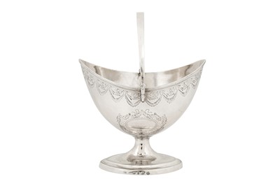 Lot 392 - A George III Scottish sterling silver sugar basket, Edinburgh 1792, no maker’s mark