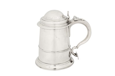 Lot 420 - A George II provincial sterling silver tankard, Newcastle 1738 by James Kirkup (active c.1713 to 1753, d.1753)