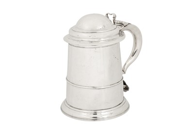 Lot 420 - A George II provincial sterling silver tankard, Newcastle 1738 by James Kirkup (active c.1713 to 1753, d.1753)
