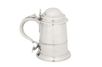 Lot 420 - A George II provincial sterling silver tankard, Newcastle 1738 by James Kirkup (active c.1713 to 1753, d.1753)